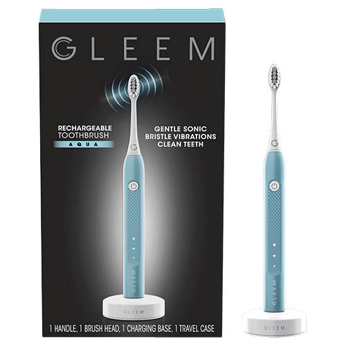 GLEEM Rechargeable Electric Toothbrush in Aqua