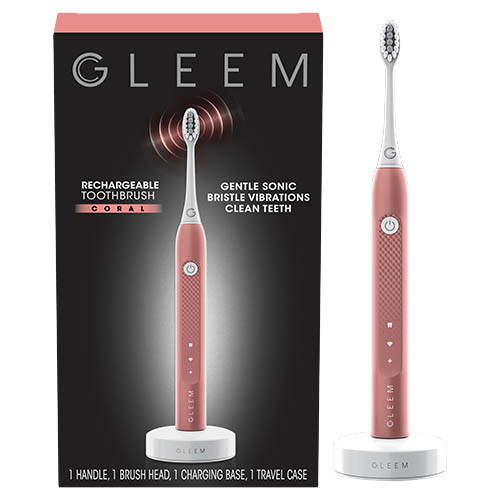 GLEEM Rechargeable Electric Toothbrush in Coral