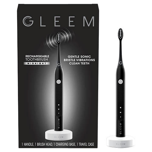 GLEEM Rechargeable Electric Toothbrush in Midnight Black